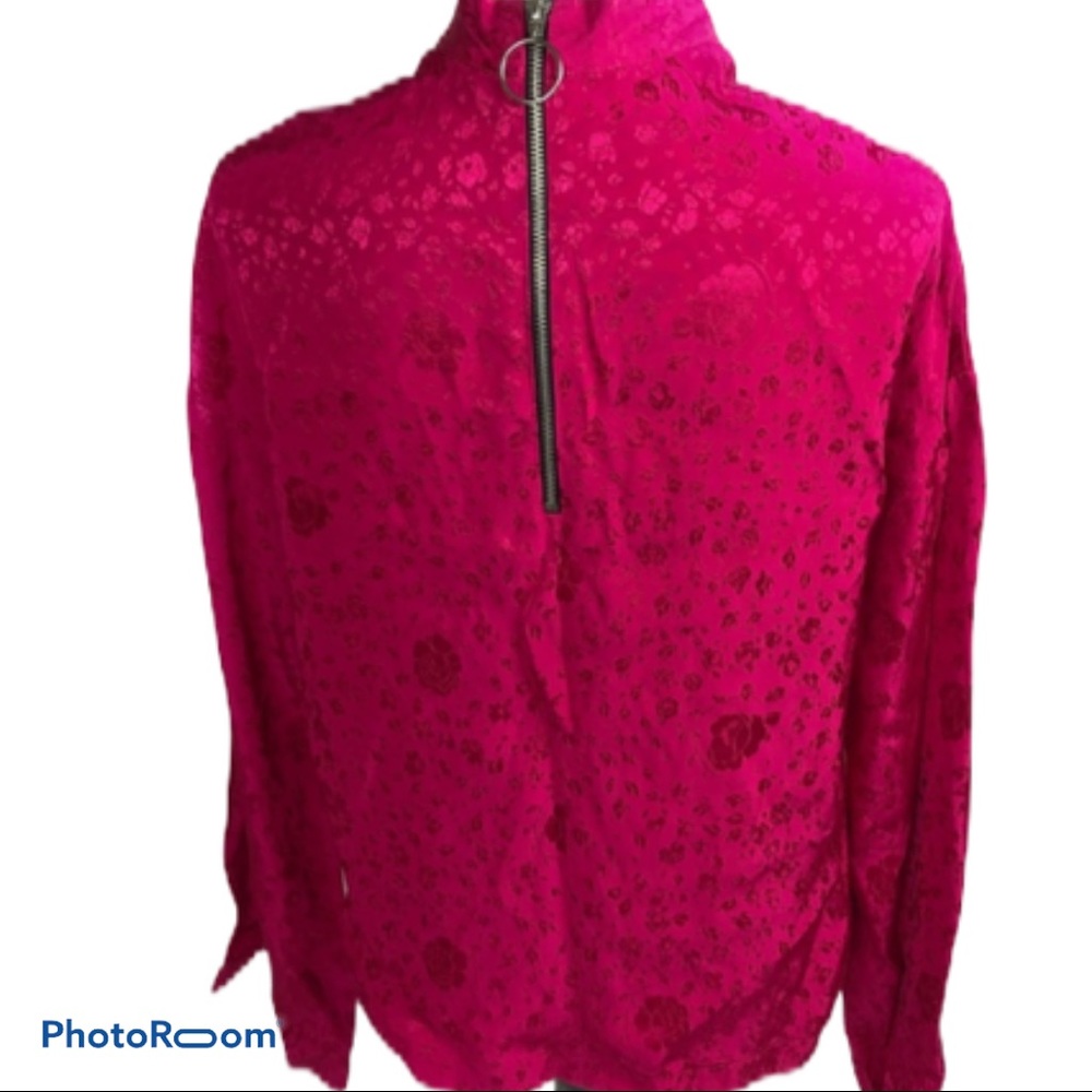 TopShop mock neck Asian inspired bell sleeve top 2 - Picture 5 of 8